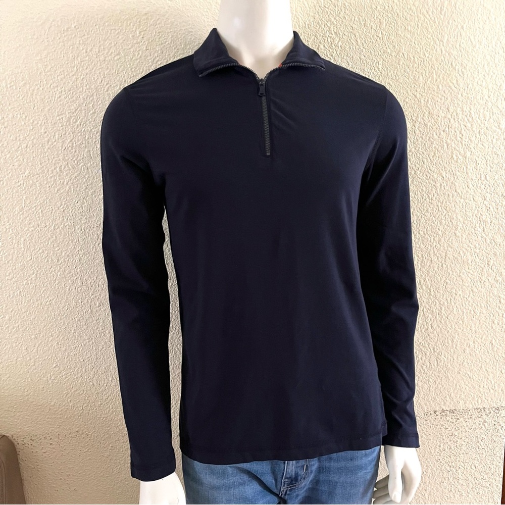 Banana Republic Men's Black Long Sleeve, mock neck, 1/4 zip pullover shirt Sz  M